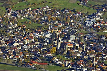 View of the village Mals, Upper Vinschgau, South Tyrol, Italy