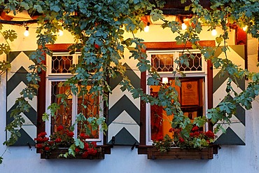 A cosy restaurant called Old House, Bacharach on the Rhine, Rheinland-Pfalz, Germany