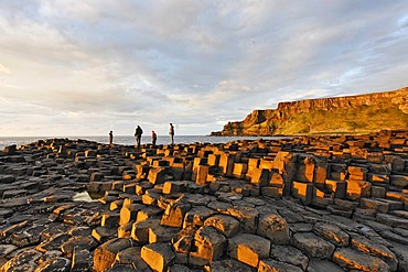 Sunset at the basalt columns of the GiantÂ¥s Causeway, Londonderry, North Ireland