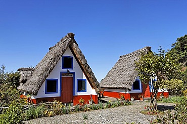 Straw covered Santana houses, Santana, Madeira, Portugal