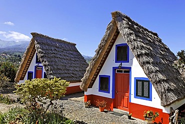 Straw covered Santana houses, Santana, Madeira, Portugal