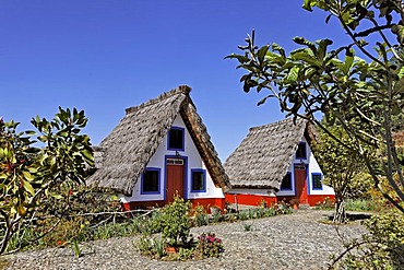 Straw covered Santana houses, Santana, Madeira, Portugal