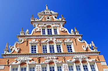 Facade of Mayor Hintze House or Buergermeister Hintze Haus, Stade, Lower Saxony, Germany, Europe