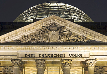 Reichstag (German parliament) building by night, Berlin, Germany