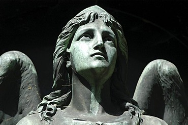 Cemetery with statue of an angel