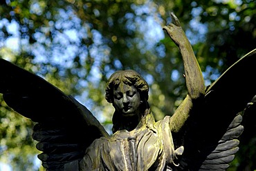 Cemetery with statue of an angel