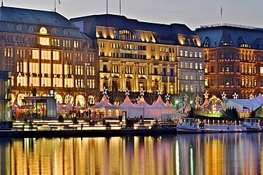 Christmas fair at Jungfernstieg in Hamburg, Germany