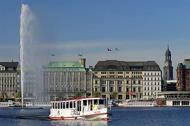 View over lake Binnenalster in Hamburg, Germany