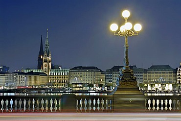 View over lake Binnenalster in Hamburg, Germany