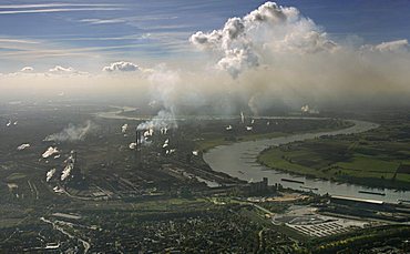 Rhine, air pollution, Bruckhausen, Duisburg-Nord, North Rhine-Westphalia, Germany, Europe