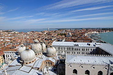 View from St Mark's Campanile, Venice, Veneto, Italy, Europe