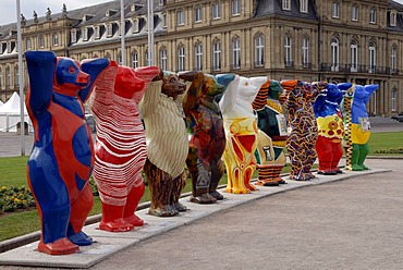 United Buddy Bears, bear parade, Schlossplatz, Stuttgart, Baden-Wuerttemberg, Germany, Europe