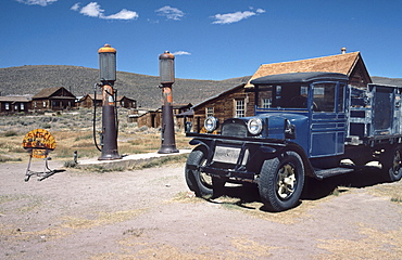 Gas station in the ghost town Bodie, California, USA