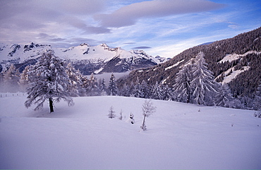 Snowy winter landscape, Maltaberg, Hohe Tauern, Carinthia, Austria