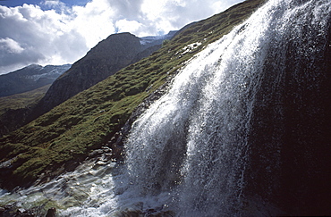 Waterfall, Poellatal Valley, Hohe Tauern Range, Carinthia, Austria, Europe