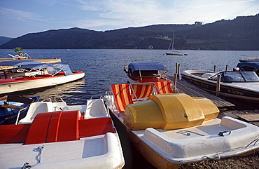 Boats at Lake Millstatt, Millstatt, Carinthia, Austria, Europe