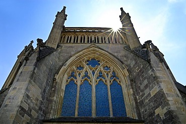 Church window of the Church of All Saints, Wrington, Somerset, England, Great Britain, Europe