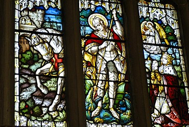 Church window, St. Andrew's Cathedral, Gothic cathedral, Wells, Mendip, Somerset, England, Great Britain, Europe