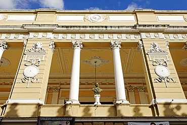 Colonial building facade in the historic centre of Merida, Yucatan, Mexico