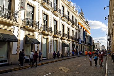 Street in the historic centre of Merida, Yucatan, Mexico