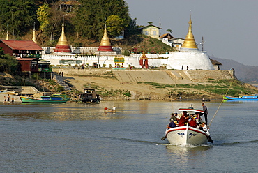 Riverboat on the Irrawaddy or Irawadi River, Myanmar (Burma), Southeast Asia