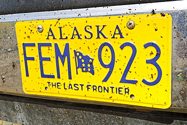 Alaskan licence plate, Alaska, USA