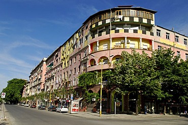 Street scene in Tirana, Albania, Europe