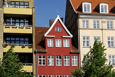 Architectural detail on Christianshavn Canal, Copenhagen, Denmark, Scandinavia, Europe