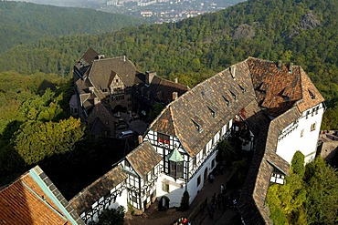 UNESCO World Heritage Site Wartburg Germany, Thuringia overview castle and forest Thuringia