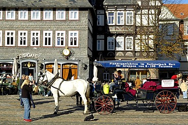 UNESCO Word Heritage Site carriage at market Goslar Lower Saxony Germany