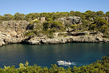 Entry to natural harbour, Cala Figuera, Majorca, Balearic Islands, Spain