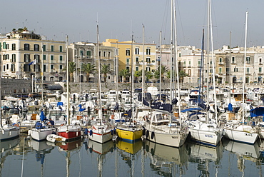 Boats in the port, Trani, Apulia, Southern Italy, Italy, Europe