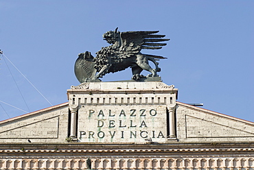 Sculpture of an Umbrian lion, Gubbio, Umbria, Italy