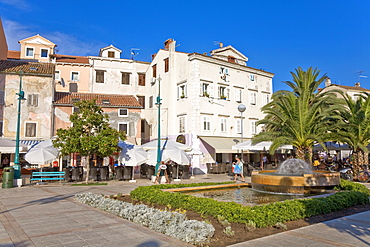 House facades in Mali Losinj, island Losinj, Primorje - Gorski kotar, Croatia