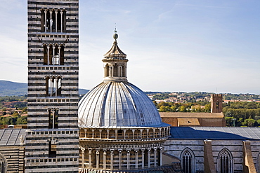 Cathedral cupola and tower of the cathedral of Siena Tuscany Italy