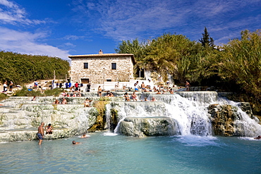 Thermal spring in Saturnia with sulphur-containing water of the Monte Amiata Manciano Toskana Italien