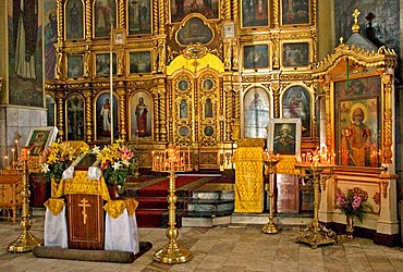 Picture inside of the Christian Tarskaya Church in Omsk, Omsk at the Rivers of Irtisch and Omka, Omsk, Sibiria, Russia, GUS, Europe,