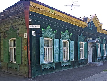 Old Townhouse at the Tarskaya Church, Omsk at the Rivers of Irtisch and Omka, Omsk, Sibiria, Russia, GUS, Europe,