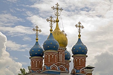 Towers of the church of the Monastery of Mary's vision, Moscow, Russia, East Europe, Europe