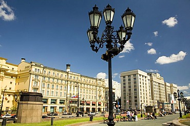 Manesche Square with Hotel National and the Building of State Duma, Moscow, Russia, East Europe, Europe