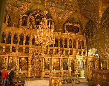 Interior of the Trinity Cathedral, Sergiyev Posad, Moscow Oblast, Russia