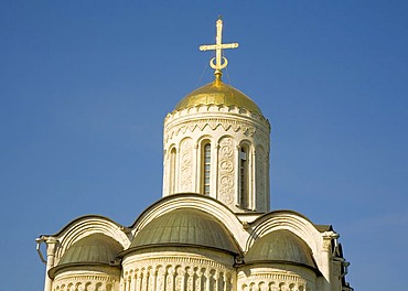 Golden dome of the St. Demetrius' Cathedral, Vladimir, Russia