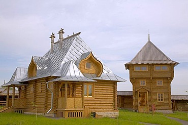 Wooden houses of the hotel, Diveyevo Slobodca, Russia