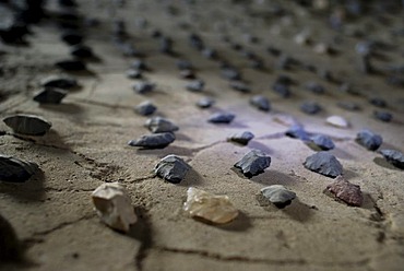 Prehistoric arrowheads in a cave, Uyuni Highlands, Bolivia