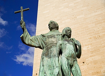 Palma de Mallorca, Fray Junipero Serra statue, founder of San Francisco CA. Balearic Islands, Spain Europe