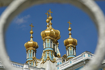 Towers of the palace of Katharina, Pushkin near St. Petersburg, Russia