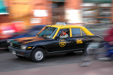 Taxi at Plaza Dorrego, San Telmo, Buenos Aires, Argentina