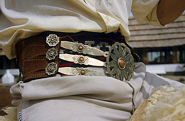 Gaucho or Argentinian cowboy's belt, San Antonio de Areco, Buenos Aires Province, Argentina