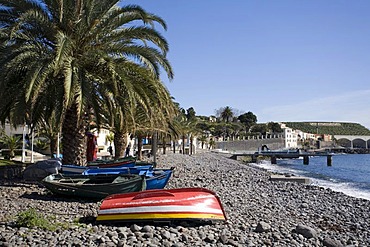 Fishing boats on the beach, Santa Cruz, Madeira, Portuga