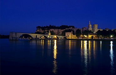 Papal Palace at Rhone River in Avignon, Provence, France